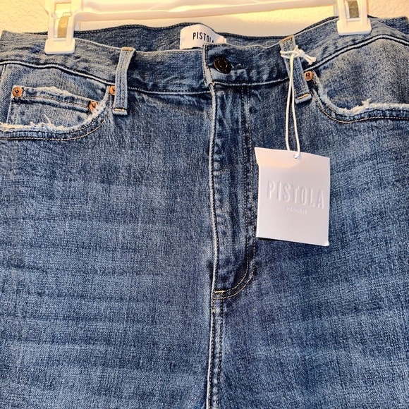 NWT PISTOLA  Colleen High Rise Slim Flare in Willow Jeans 31 split cuff bootcut - Picture 11 of 17